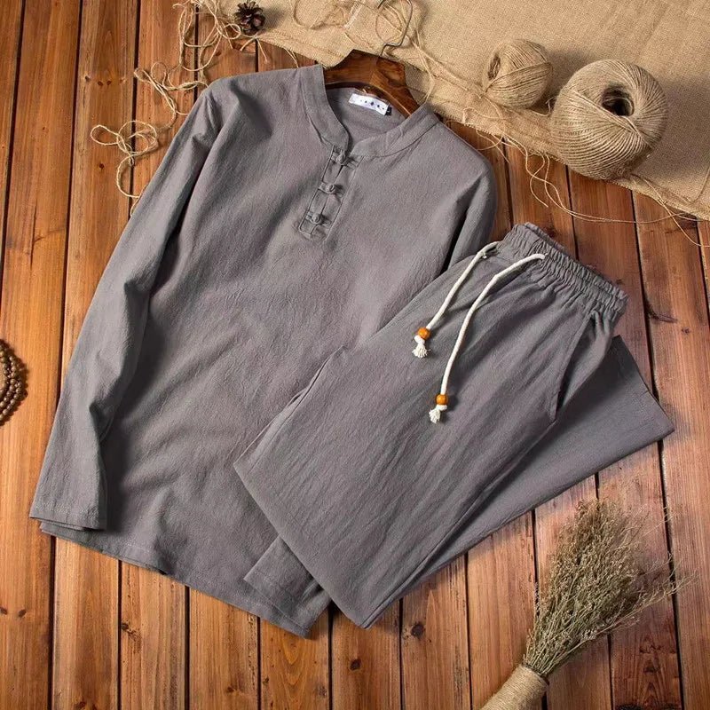 Kieran | Men's Relaxed Linen Henley Two Piece Set