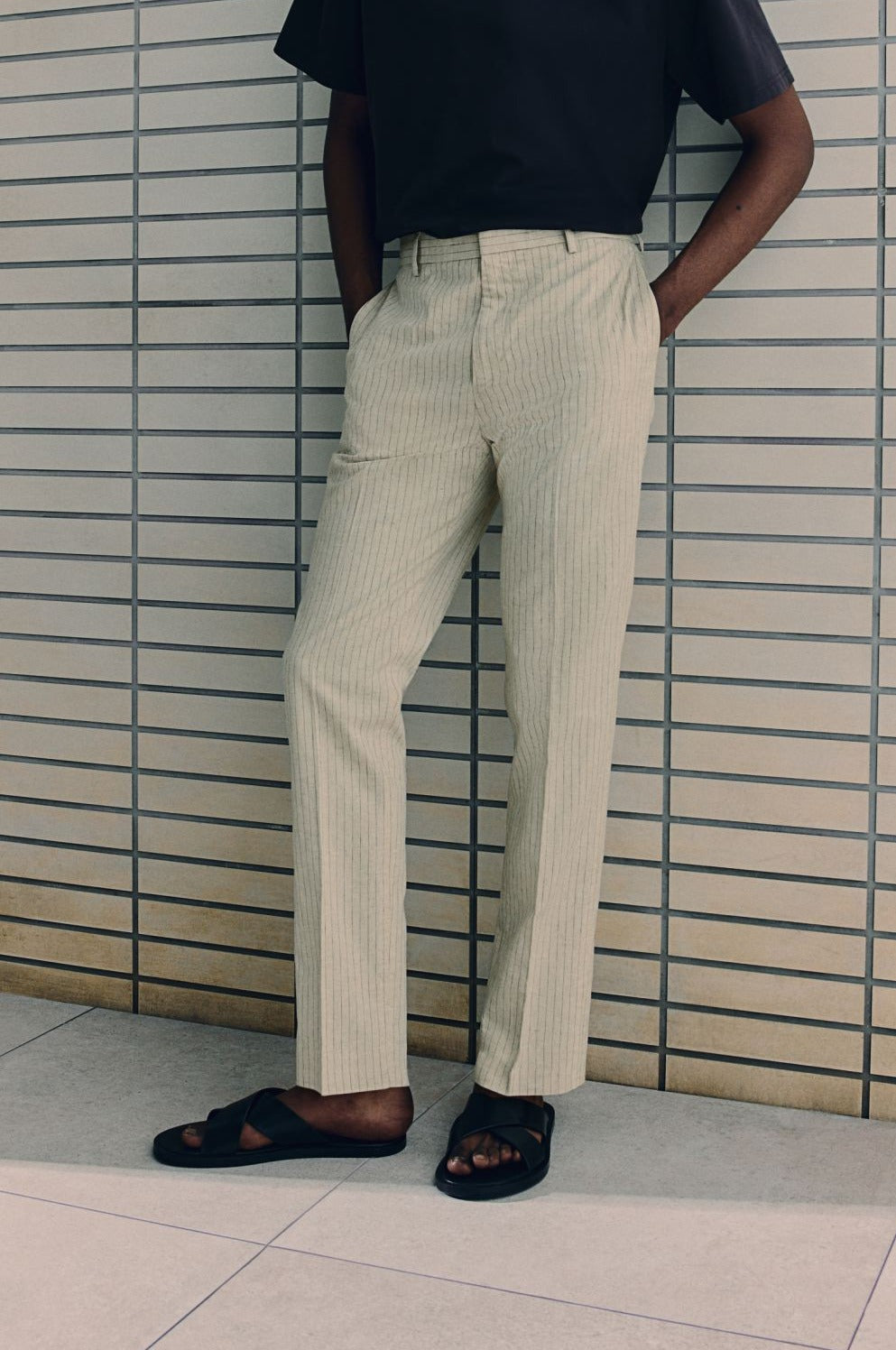 Aldric | Men's Slim Fit Pinstripe Dress Trousers