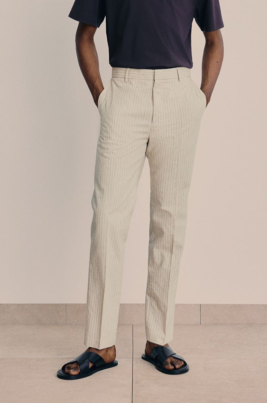 Aldric | Men's Slim Fit Pinstripe Dress Trousers