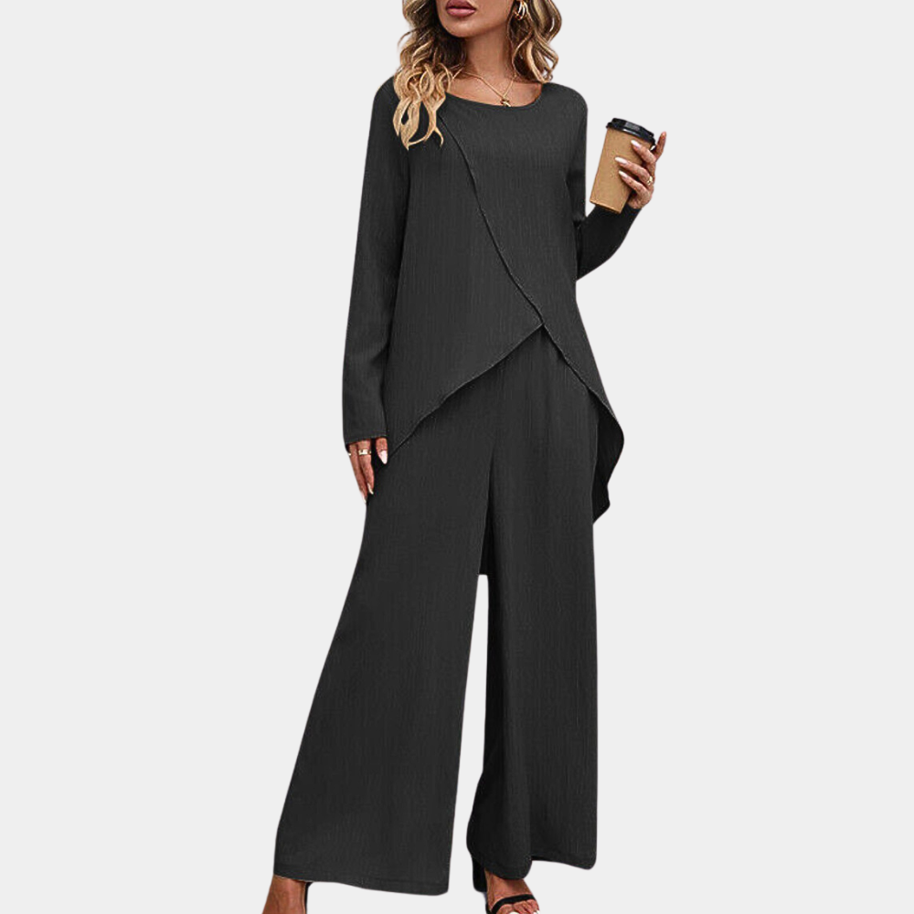 Beatrice | Elegant Asymmetric Wrap Two Piece Set