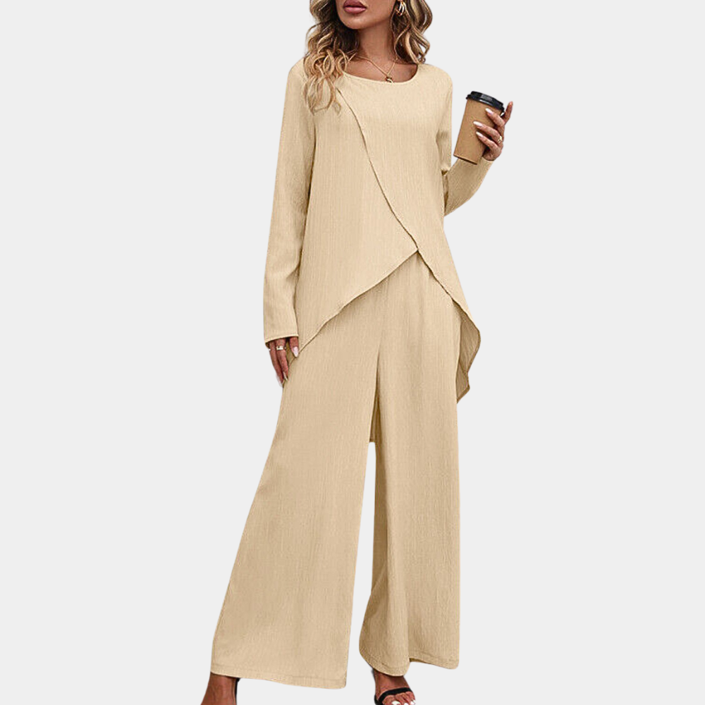 Beatrice | Elegant Asymmetric Wrap Two Piece Set