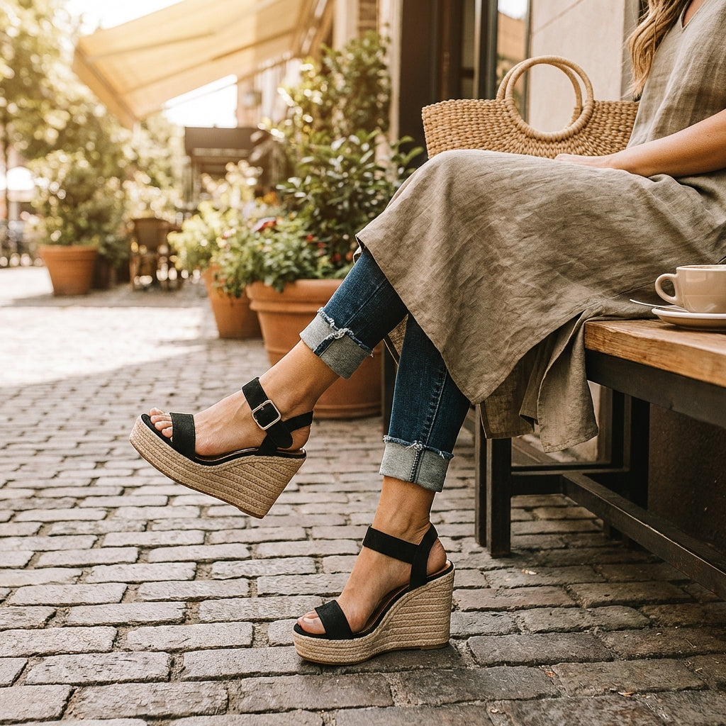 Ophelia | Elegant Espadrille Platform Wedges