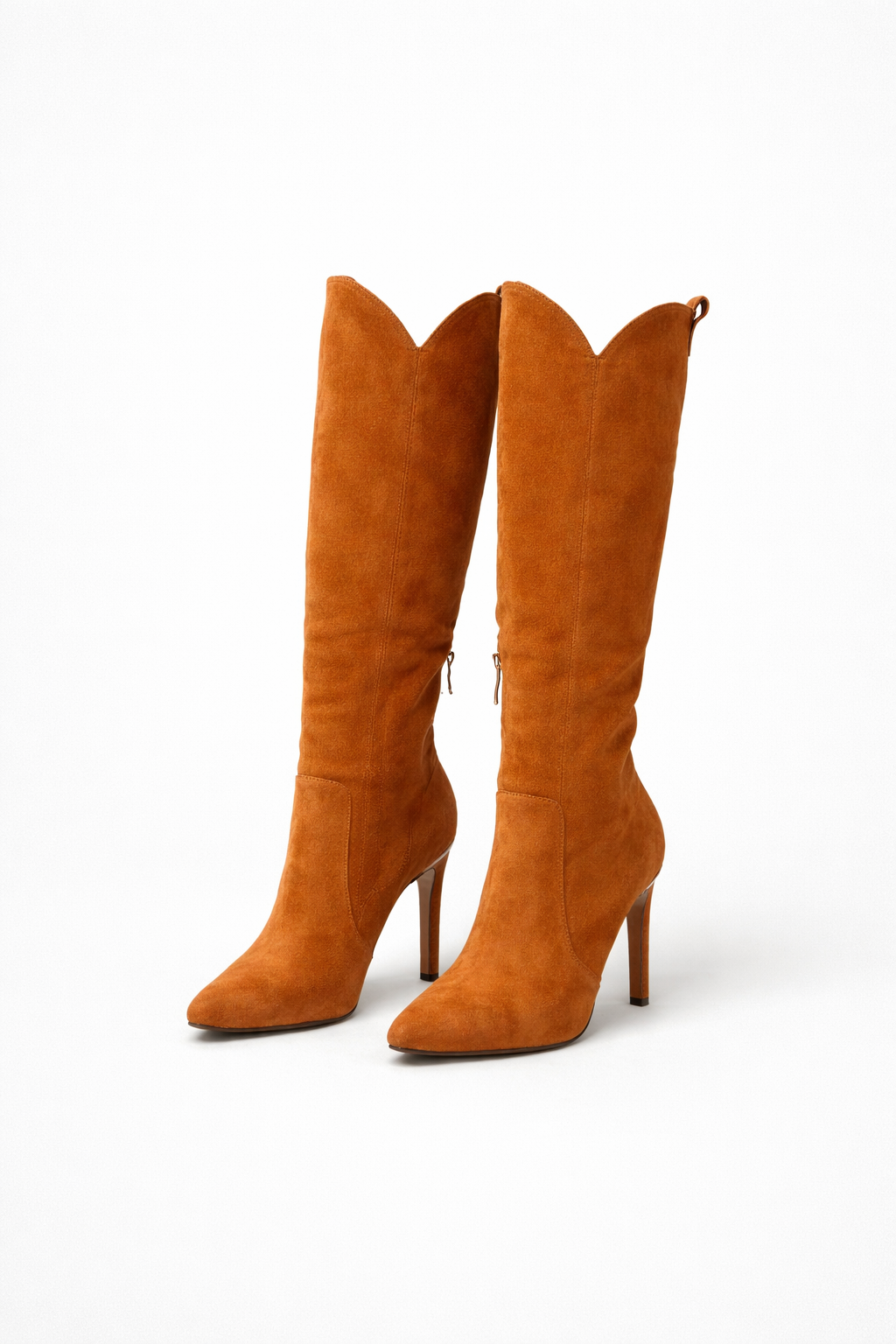 Women's Knee High Boots - Pointed Toe - Stiletto Heel - Side Zip