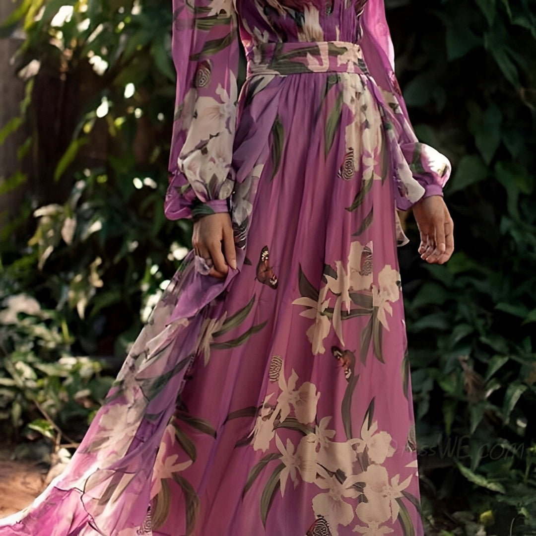 Violet | Romantic Tie Dye Wrap Maxi Dress
