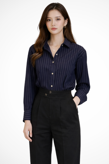 Felicity | Classic Pinstripe Button Down Shirt
