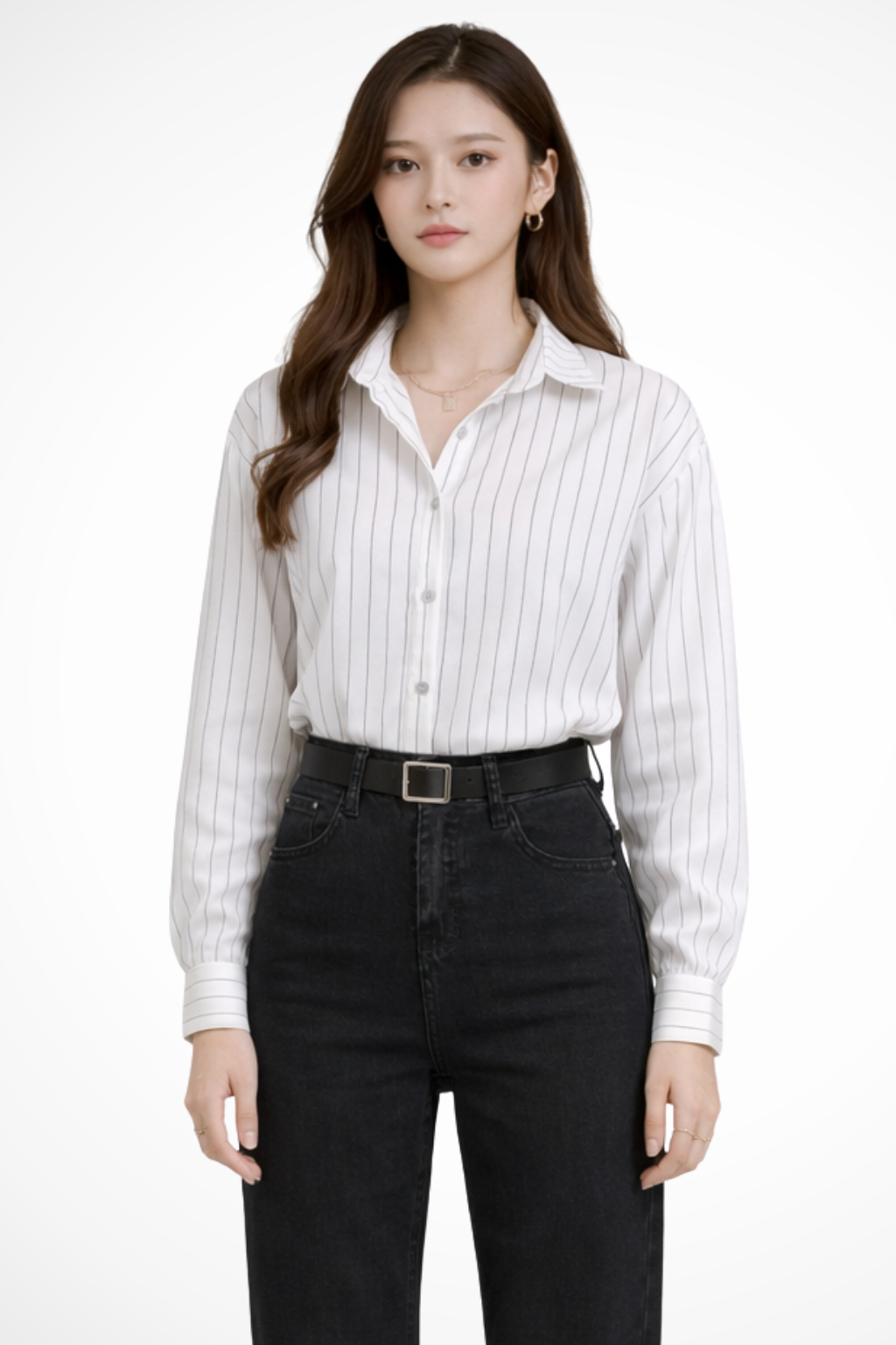 Felicity | Classic Pinstripe Button Down Shirt