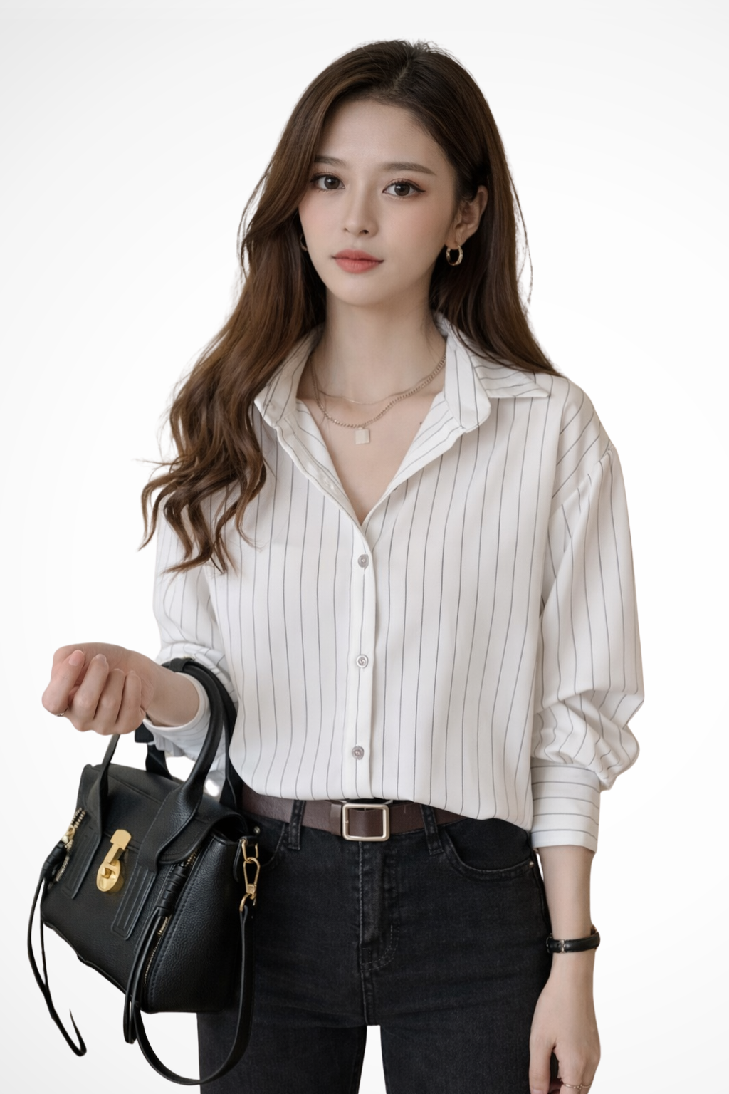 Felicity | Classic Pinstripe Button Down Shirt