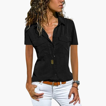 Ophelia | Casual Button Up Short Sleeve Shirt