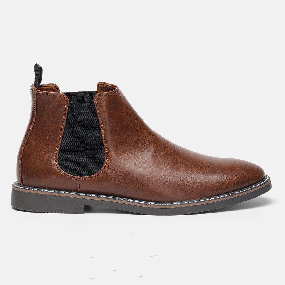 Men’s Classic Chelsea Boots with Elastic Side Panels and Sturdy Sole