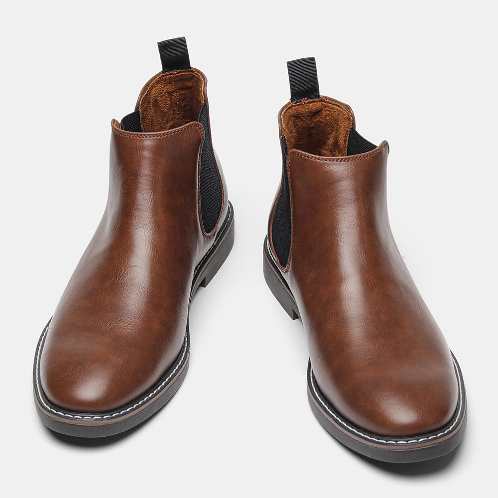 Men’s Classic Chelsea Boots with Elastic Side Panels and Sturdy Sole