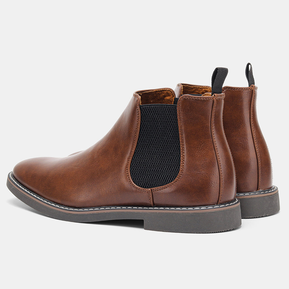 Men’s Classic Chelsea Boots with Elastic Side Panels and Sturdy Sole