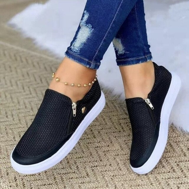 Ameliane | Casual Mesh Zip Sneakers