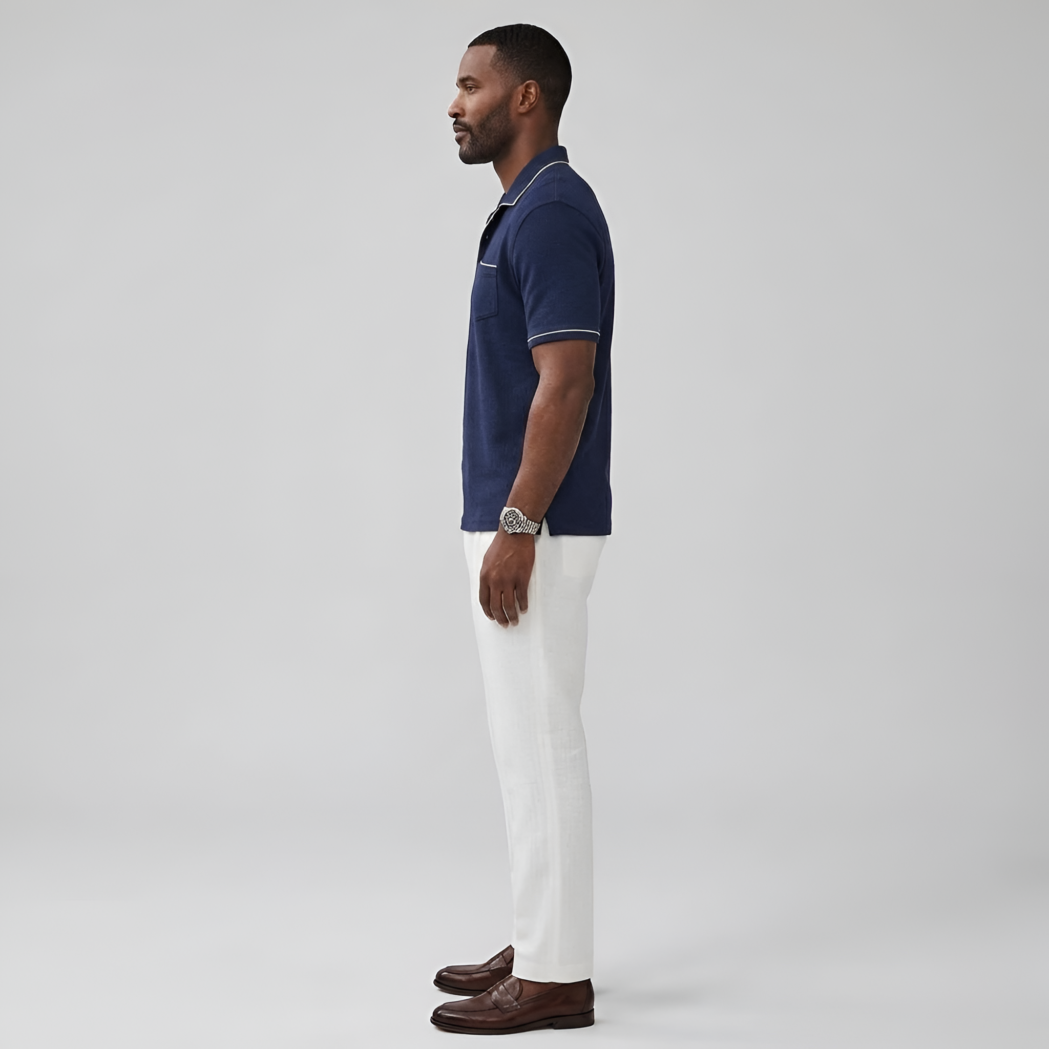Men's Classic Casual Polo Shirt - Short Sleeve Design with Chest Pocket