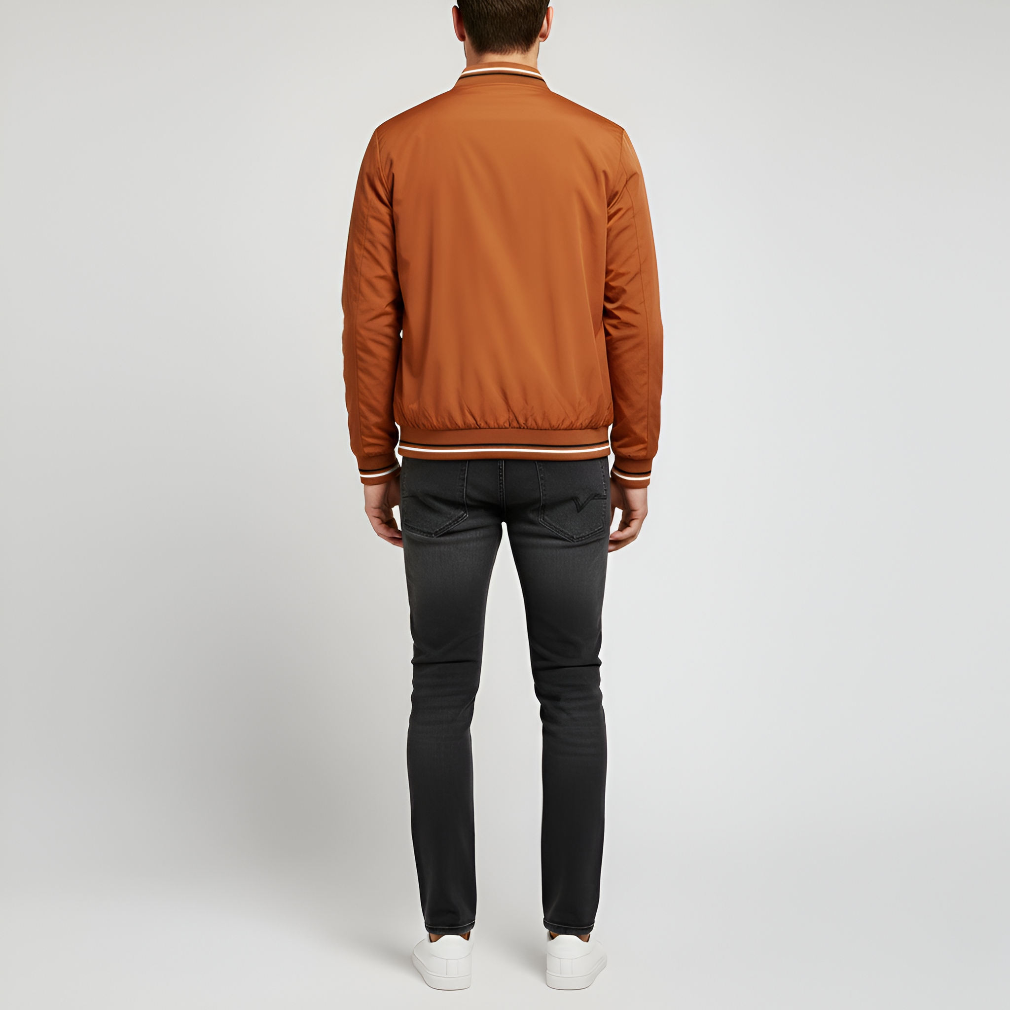 Men's Lightweight Bomber Jacket - Classic Zip Closure with Side Pockets