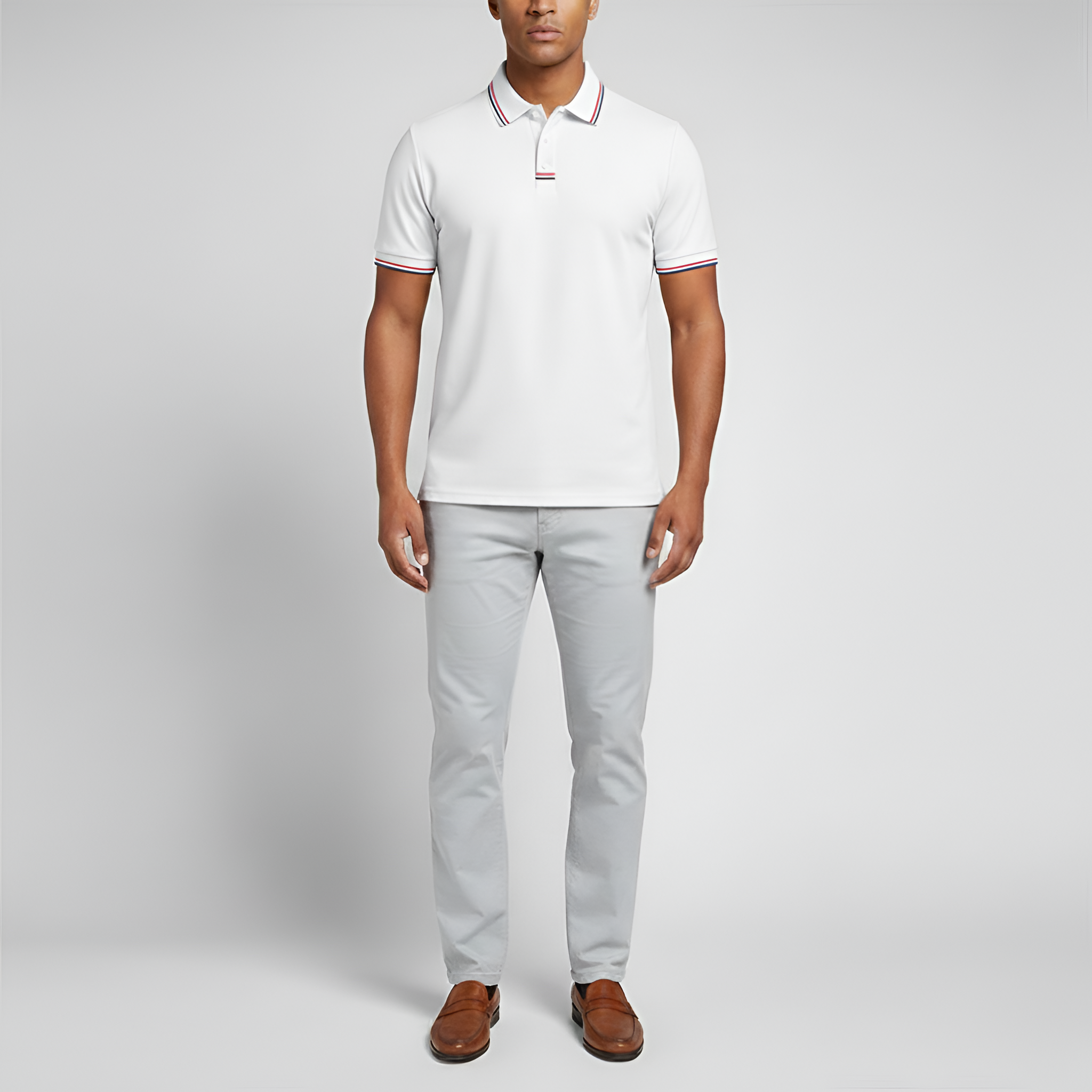 Men's Classic Fit Short-Sleeved Polo Shirt in Cotton with Traditional Collar