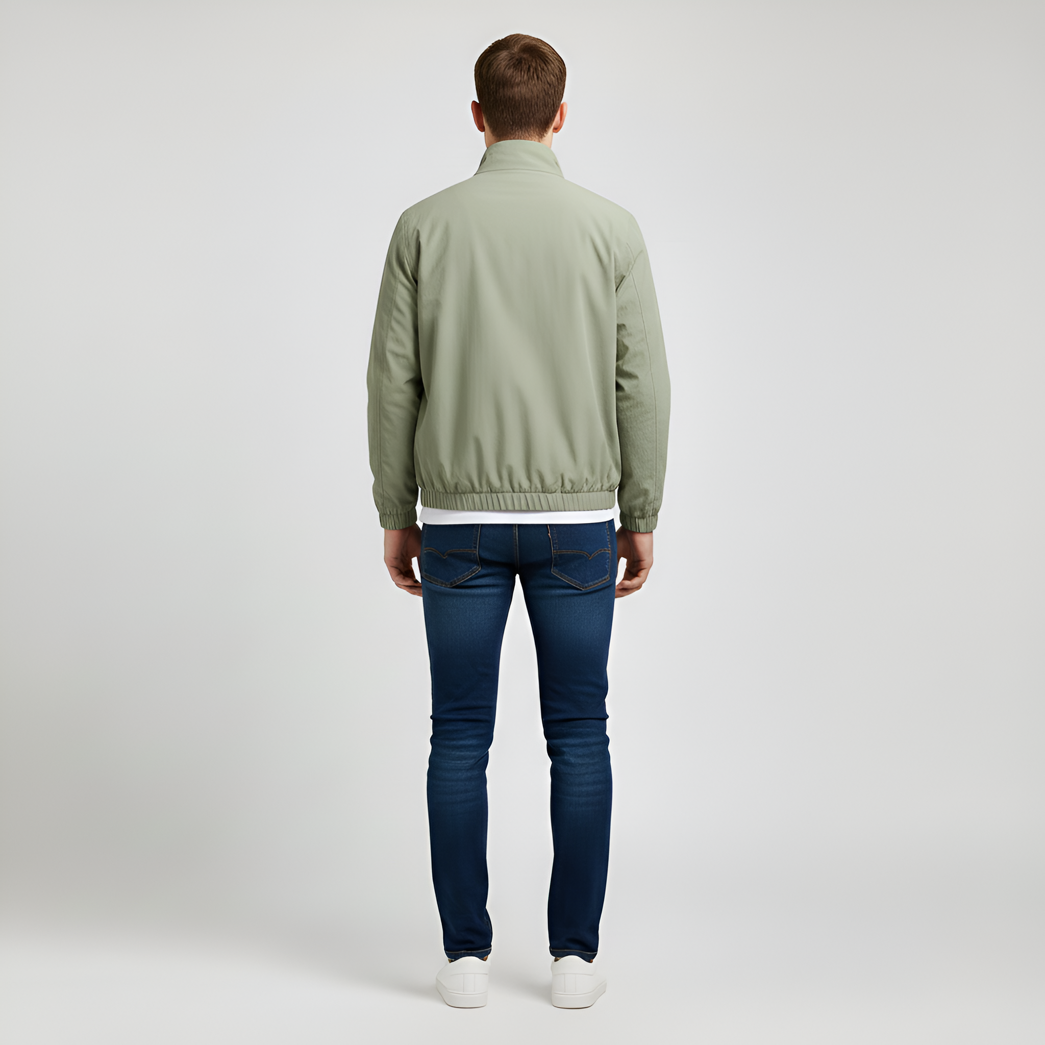 Men's Lightweight Cotton Jacket - Classic Design with Zip Closure and Long Sleeves