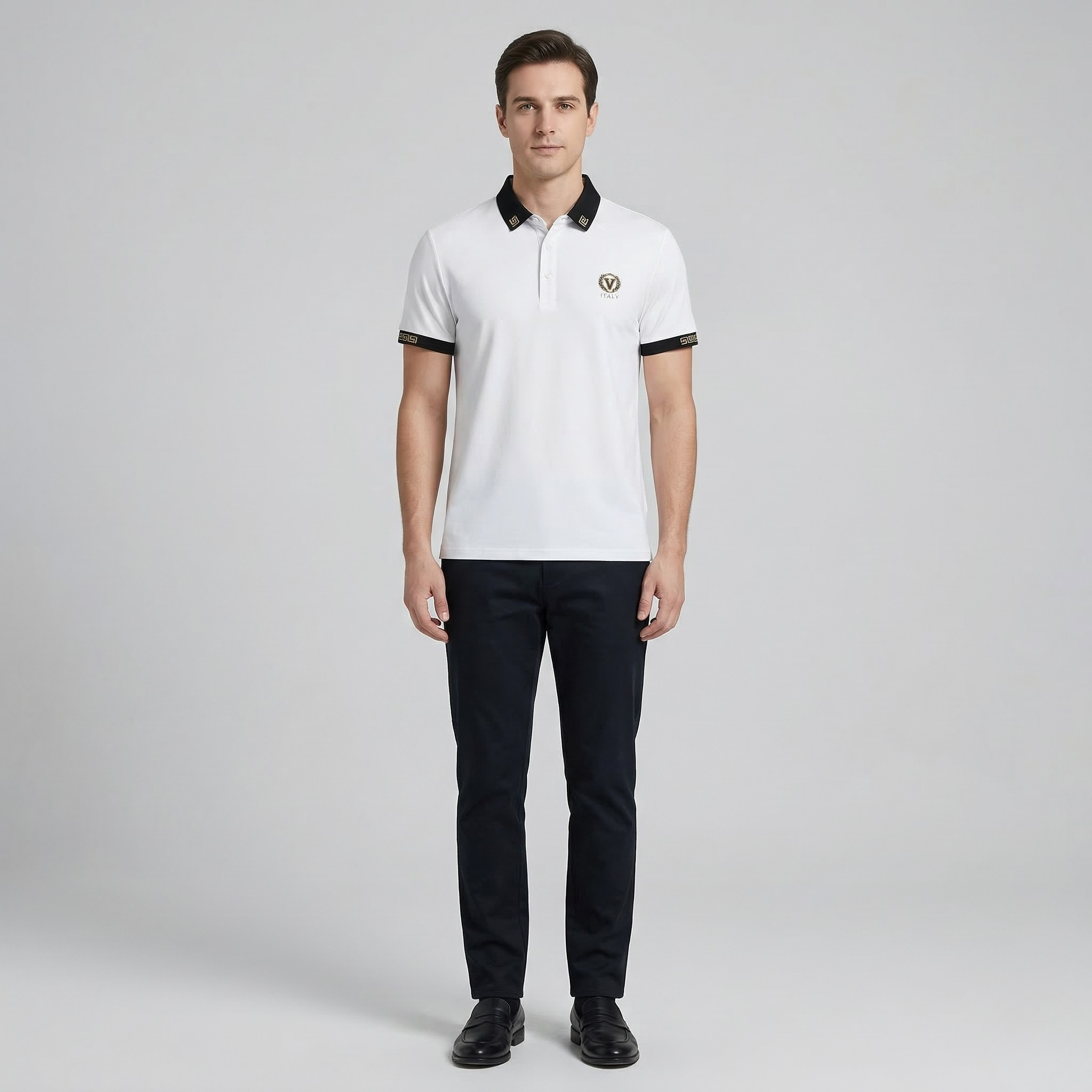 Men's Classic Short-Sleeve Polo Shirt with Collar - Casual Fit Design