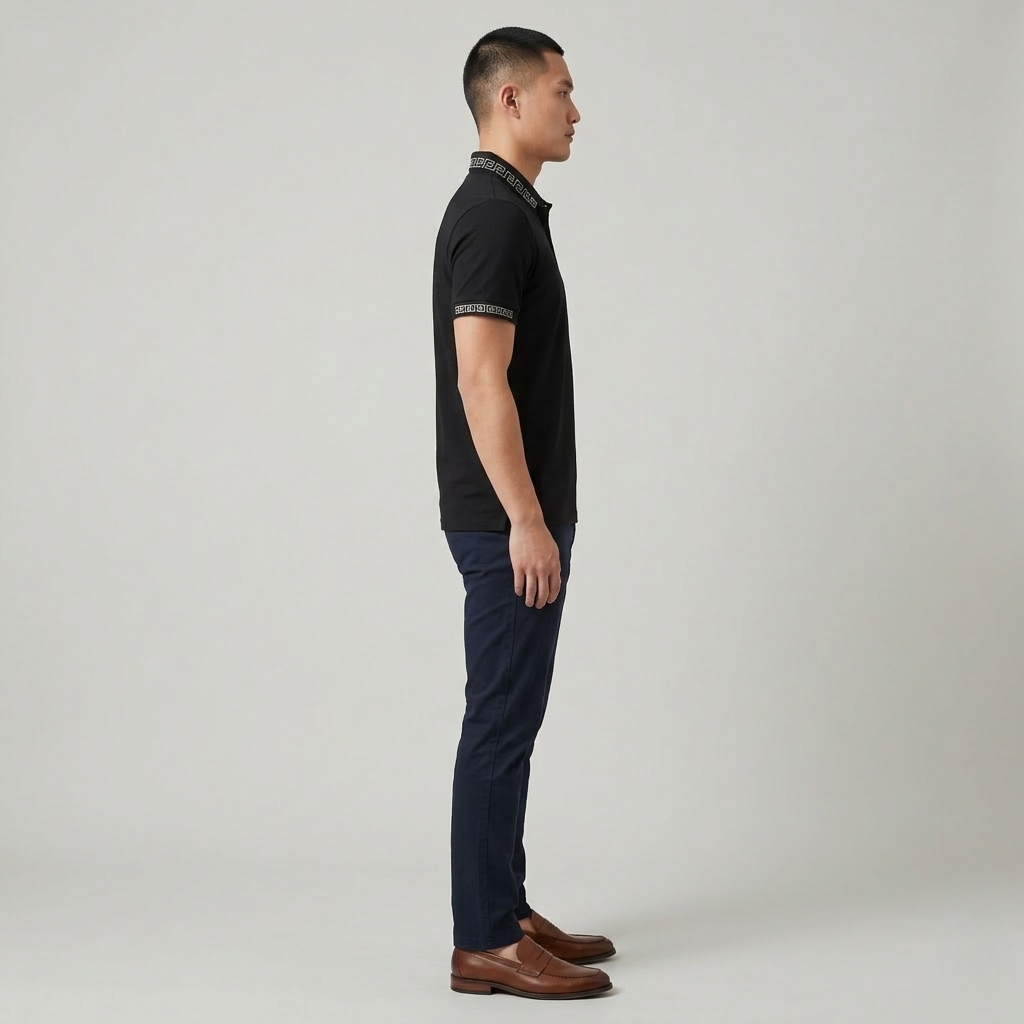 Men's Classic Short-Sleeve Polo Shirt with Collar - Casual Fit Design