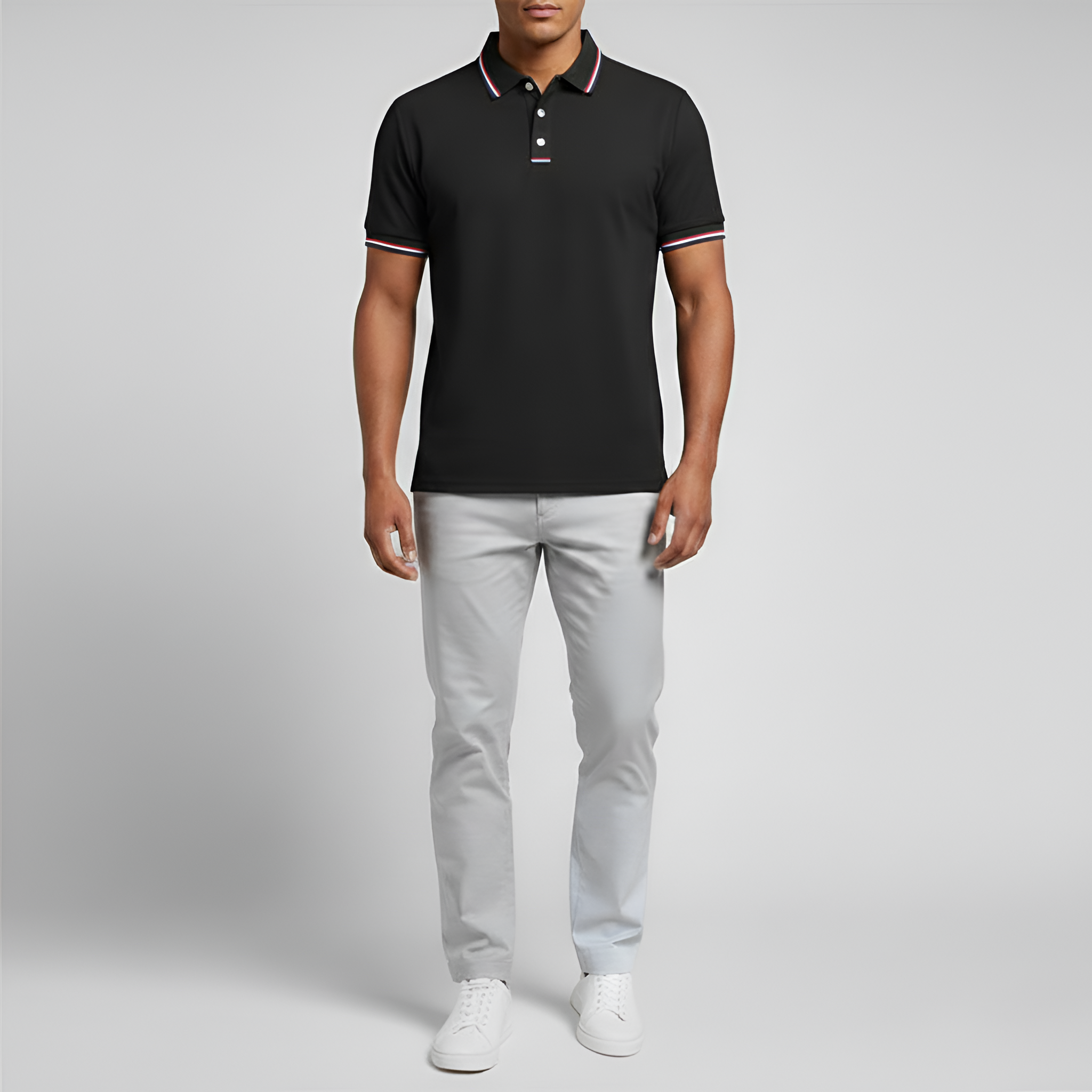 Men's Classic Fit Short-Sleeved Polo Shirt in Cotton with Traditional Collar