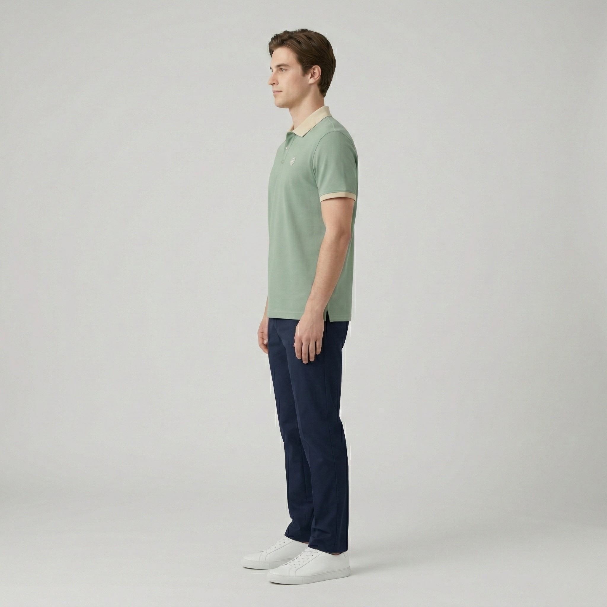 Men's Short-Sleeved Polo Shirt – Classic Collar Design in Cotton Blend