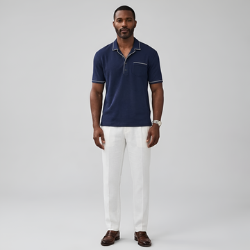 Men's Classic Casual Polo Shirt - Short Sleeve Design with Chest Pocket