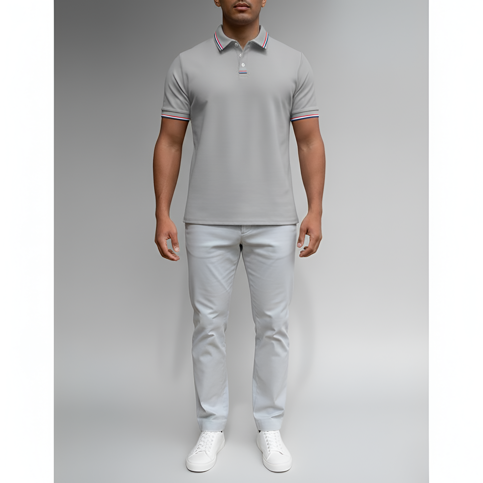 Men's Classic Fit Short-Sleeved Polo Shirt in Cotton with Traditional Collar