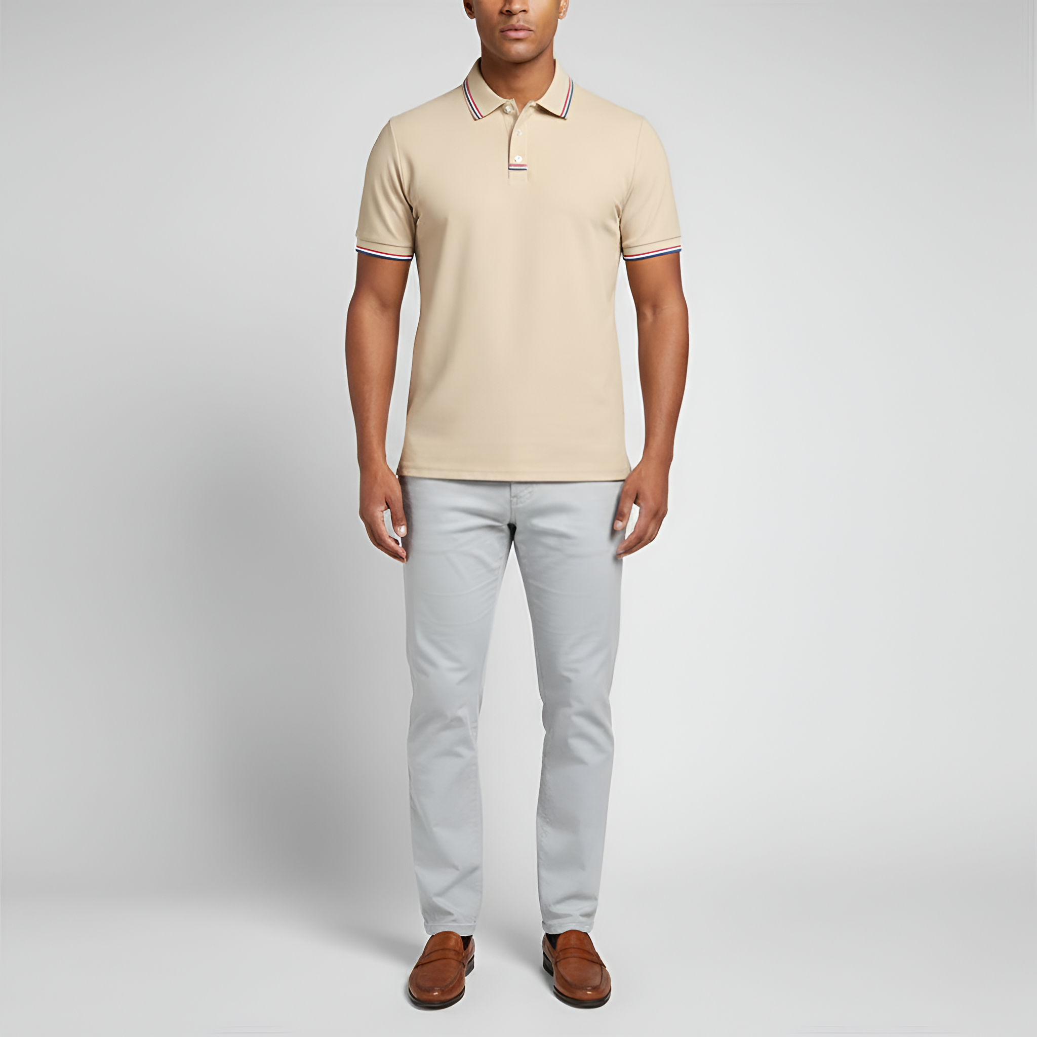 Men's Classic Fit Short-Sleeved Polo Shirt in Cotton with Traditional Collar
