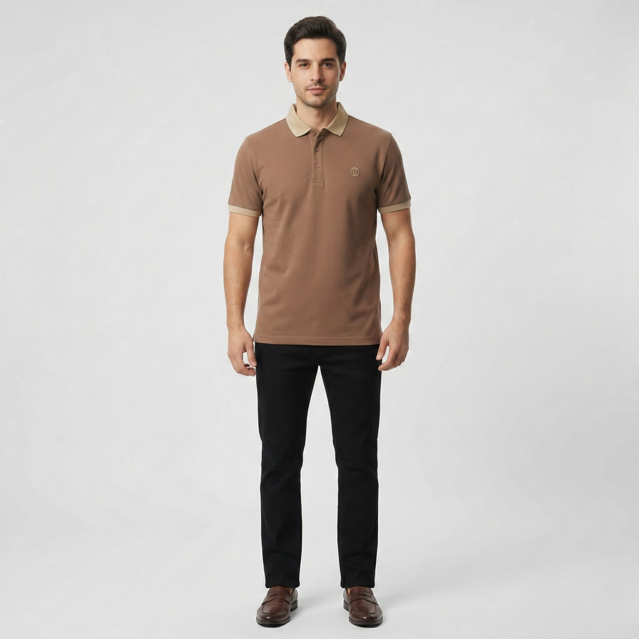 Men's Short-Sleeved Polo Shirt – Classic Collar Design in Cotton Blend