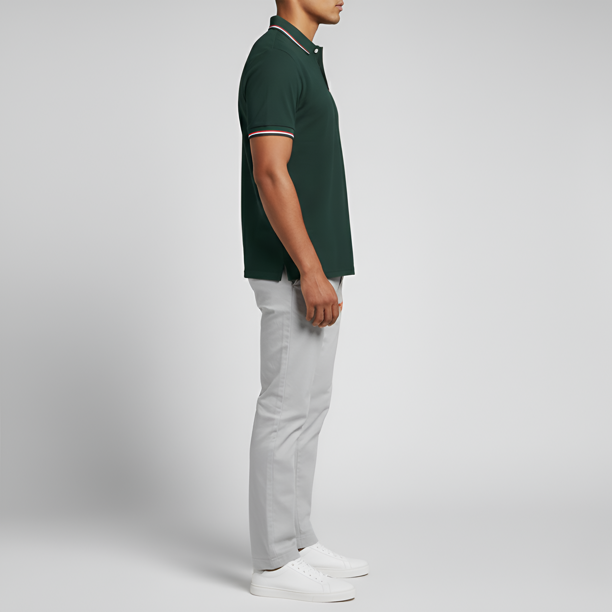 Men's Classic Fit Short-Sleeved Polo Shirt in Cotton with Traditional Collar