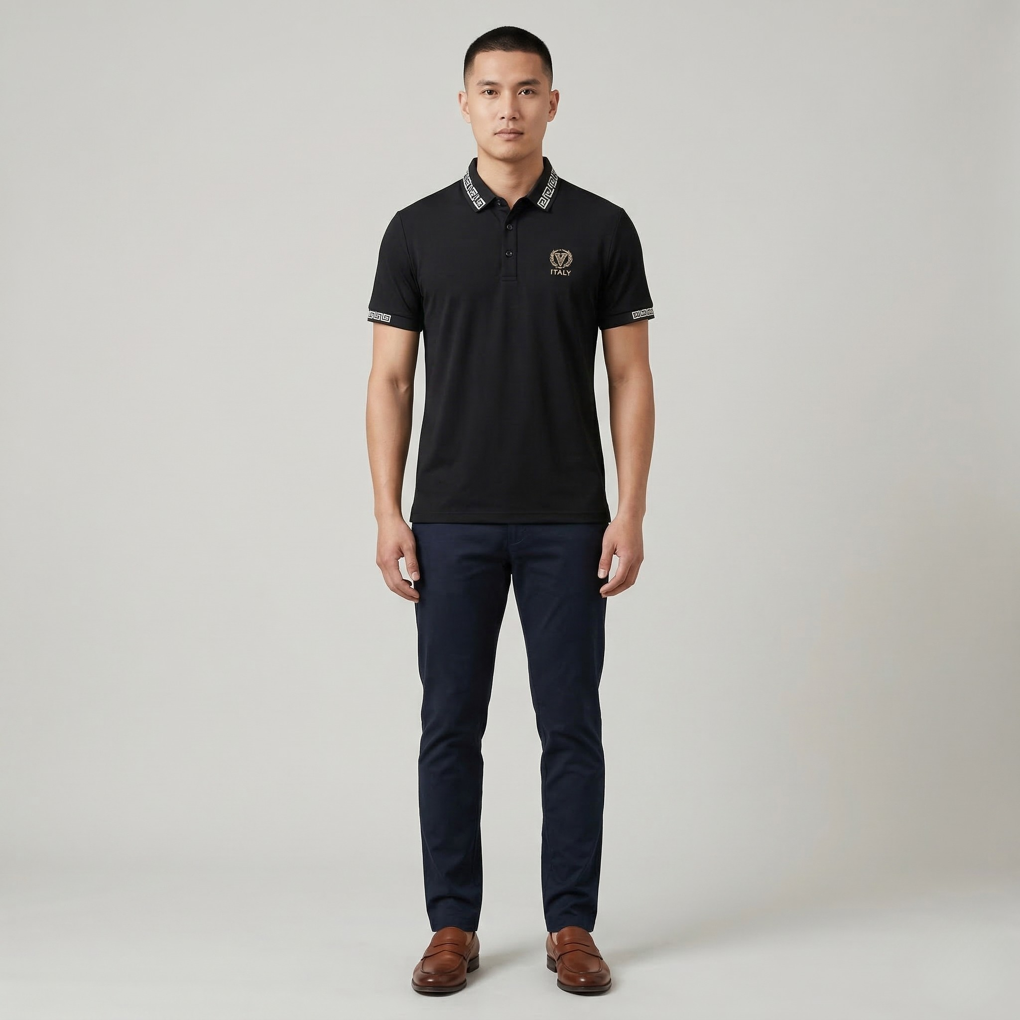 Men's Classic Short-Sleeve Polo Shirt with Collar - Casual Fit Design