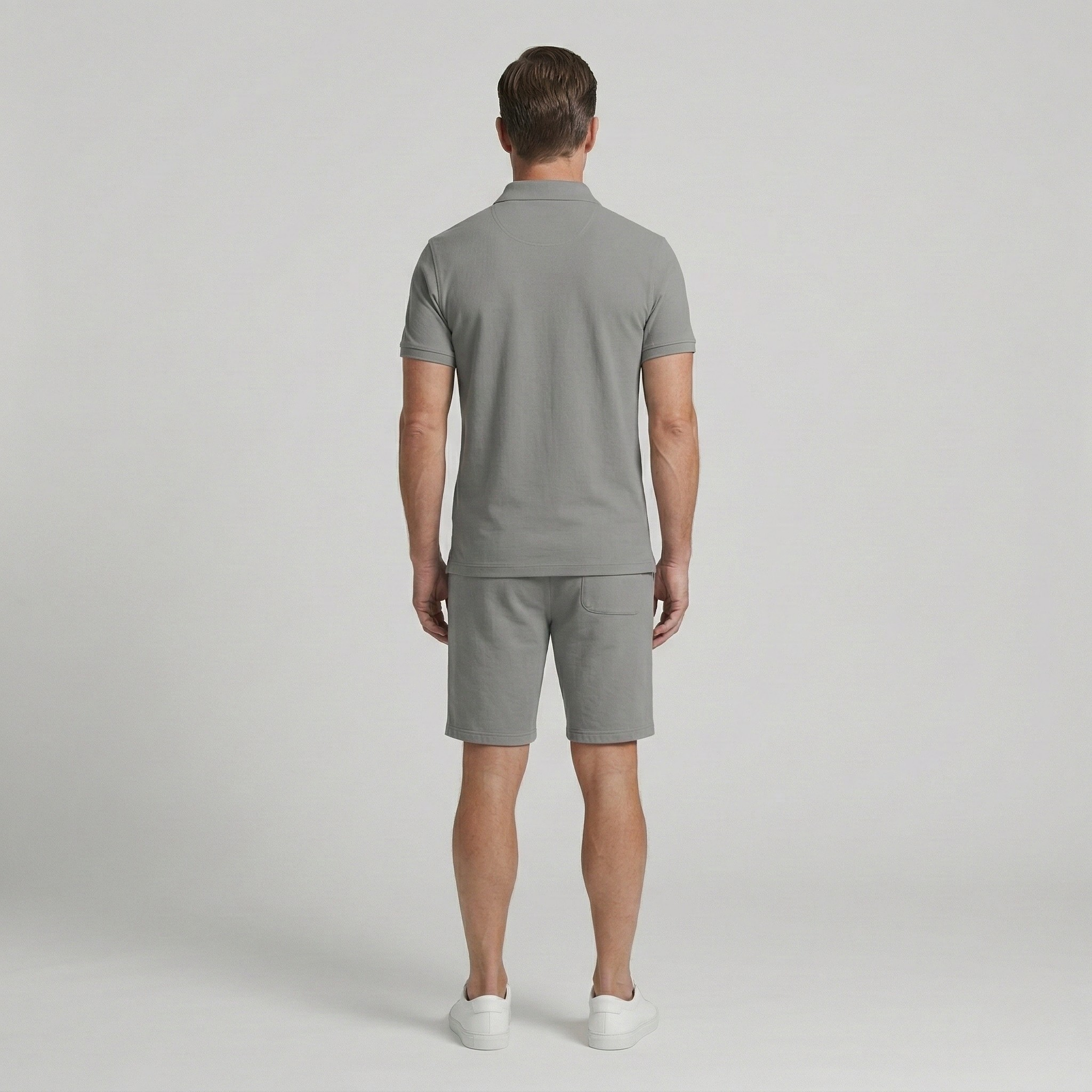 Men's Casual Summer Set - Polo Shirt with Cotton Shorts
