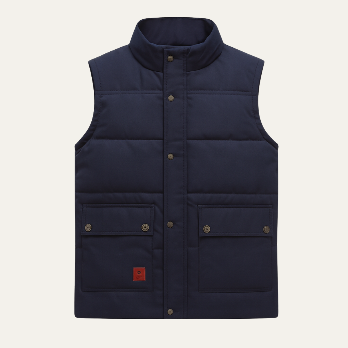 Men’s Insulated Winter Vest with High Neck and Button Front