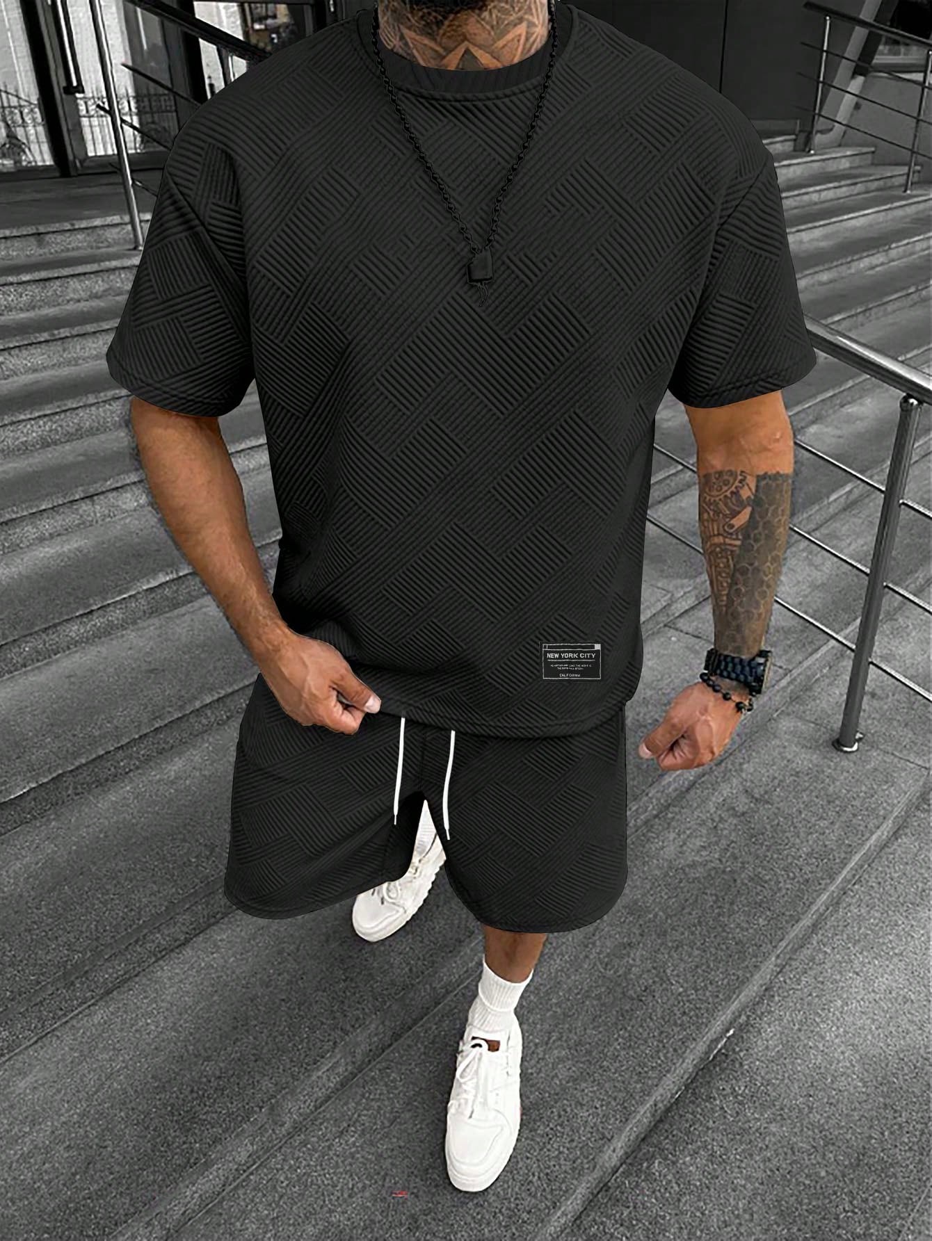 Brennan | Men's Casual Textured Two Piece Set