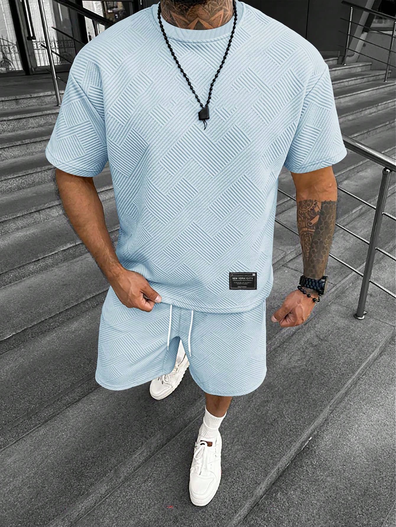 Brennan | Men's Casual Textured Two Piece Set