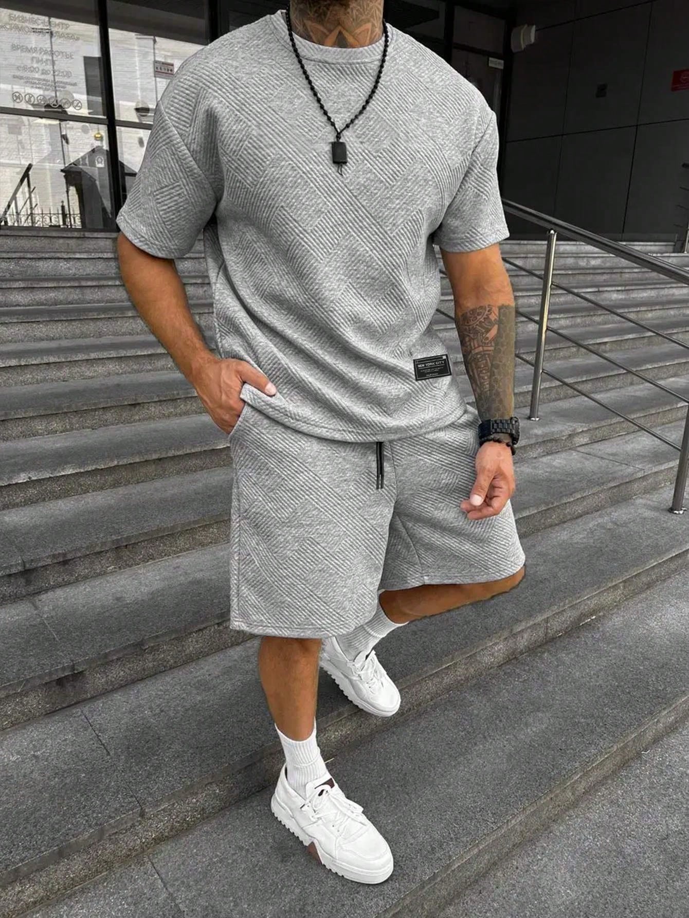 Brennan | Men's Casual Textured Two Piece Set