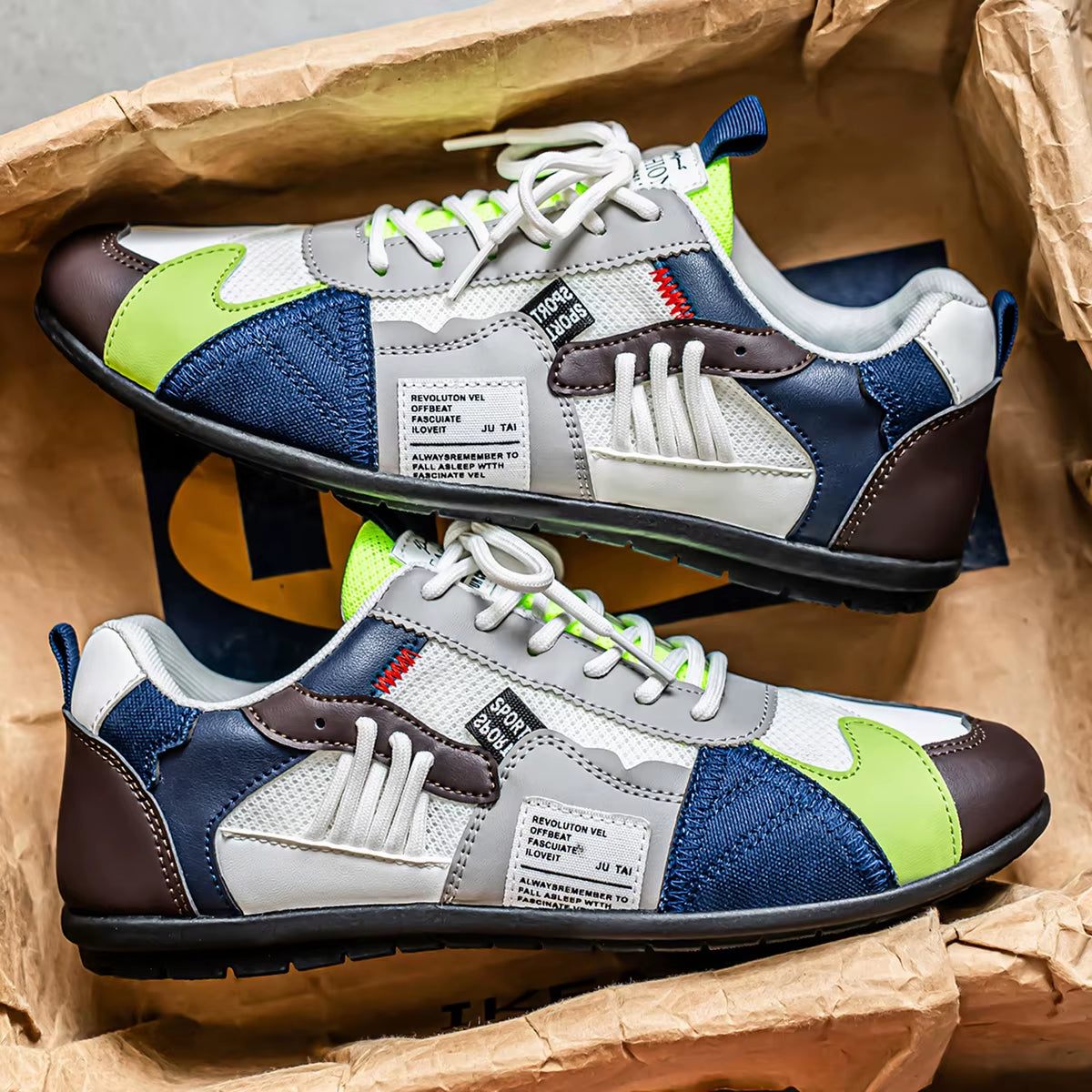Kieran | Men's Sneakers Multi-Panel Patchwork Casual
