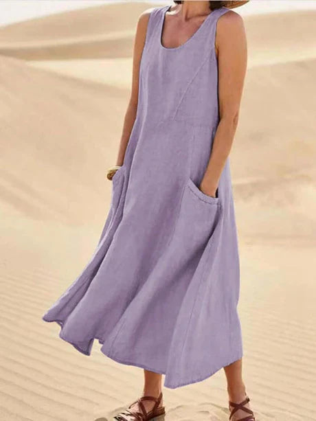 Celestine | Effortless Cotton Linen Midi Dress