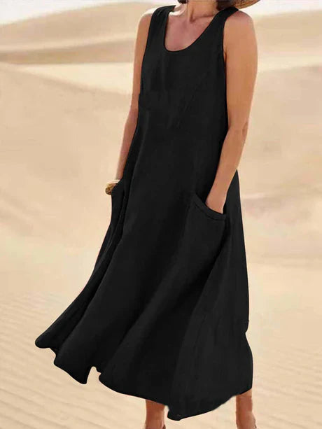 Celestine | Effortless Cotton Linen Midi Dress