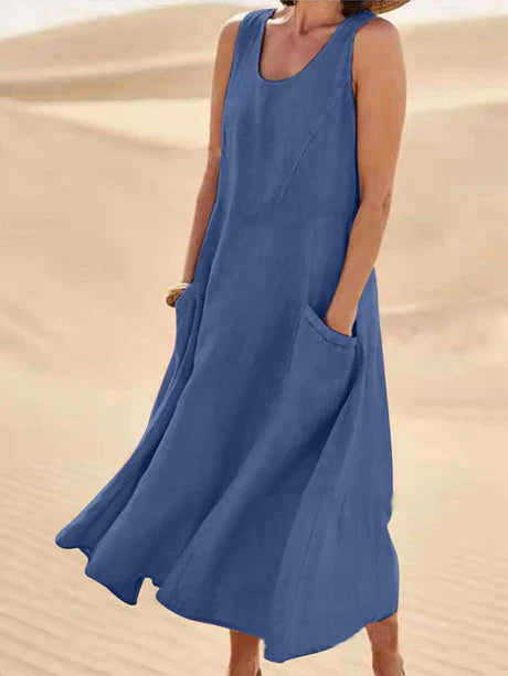 Celestine | Effortless Cotton Linen Midi Dress