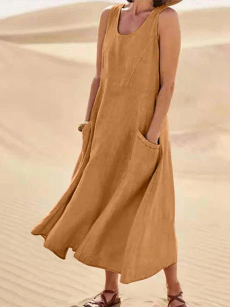 Celestine | Effortless Cotton Linen Midi Dress