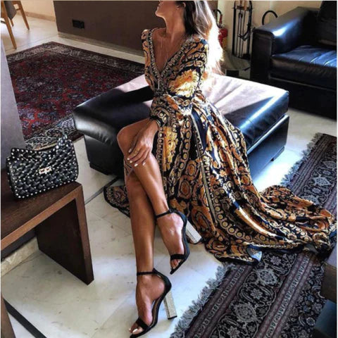 Georgia | Luxe Paisley Wrap Maxi Dress