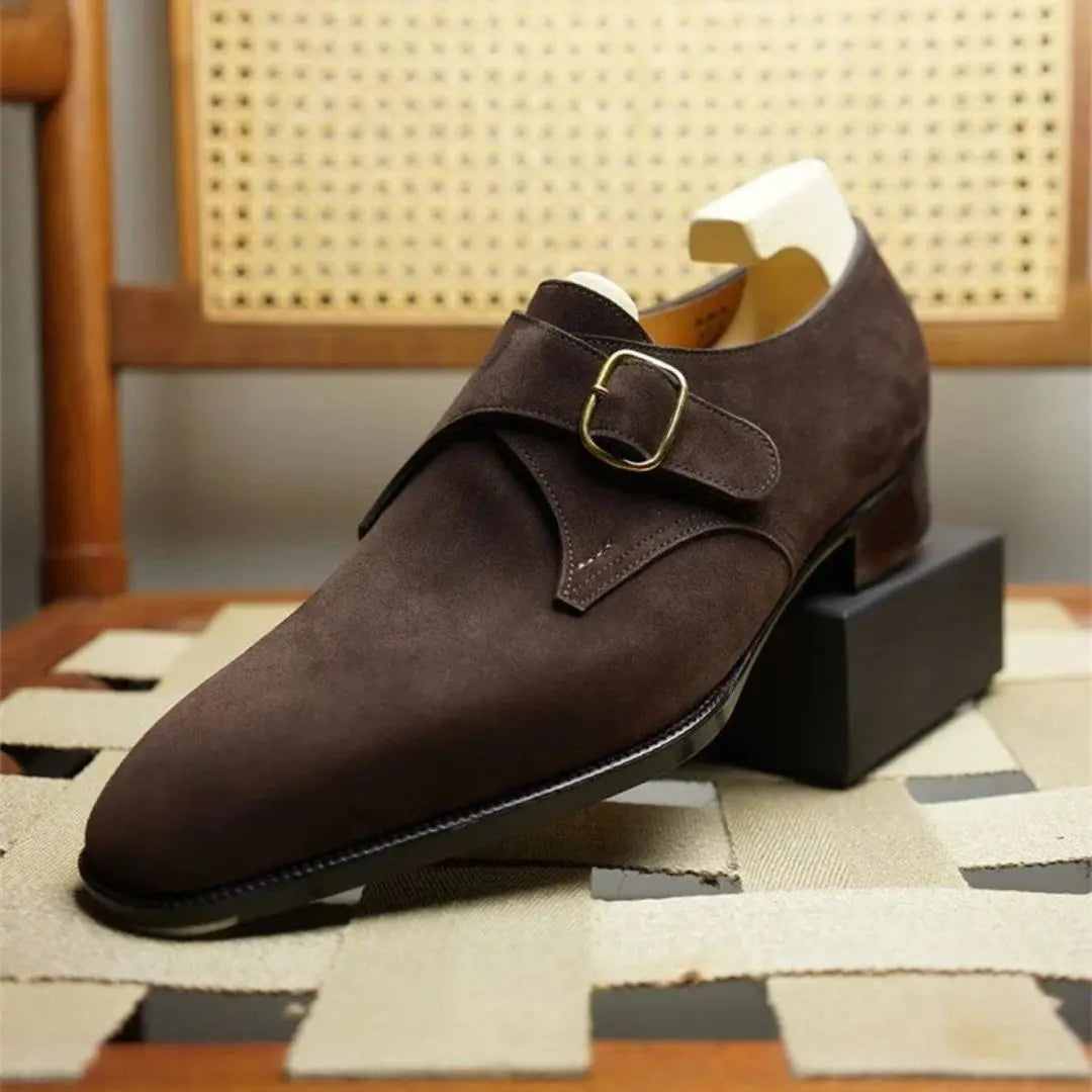 Thaddeus | Men's Classic Suede Monk Strap Shoes