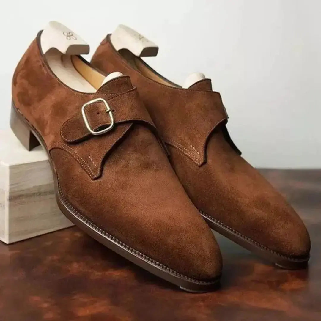 Thaddeus | Men's Classic Suede Monk Strap Shoes
