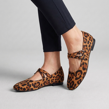 Women's Flats - Mary Jane - Double Strap - Square Toe - Buckle