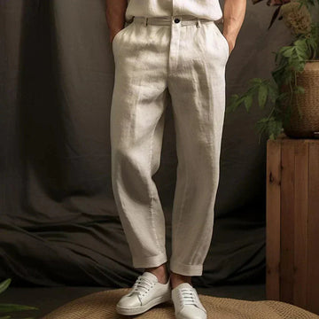 Thaddeus | Men's Casual Linen Wide Leg Pants