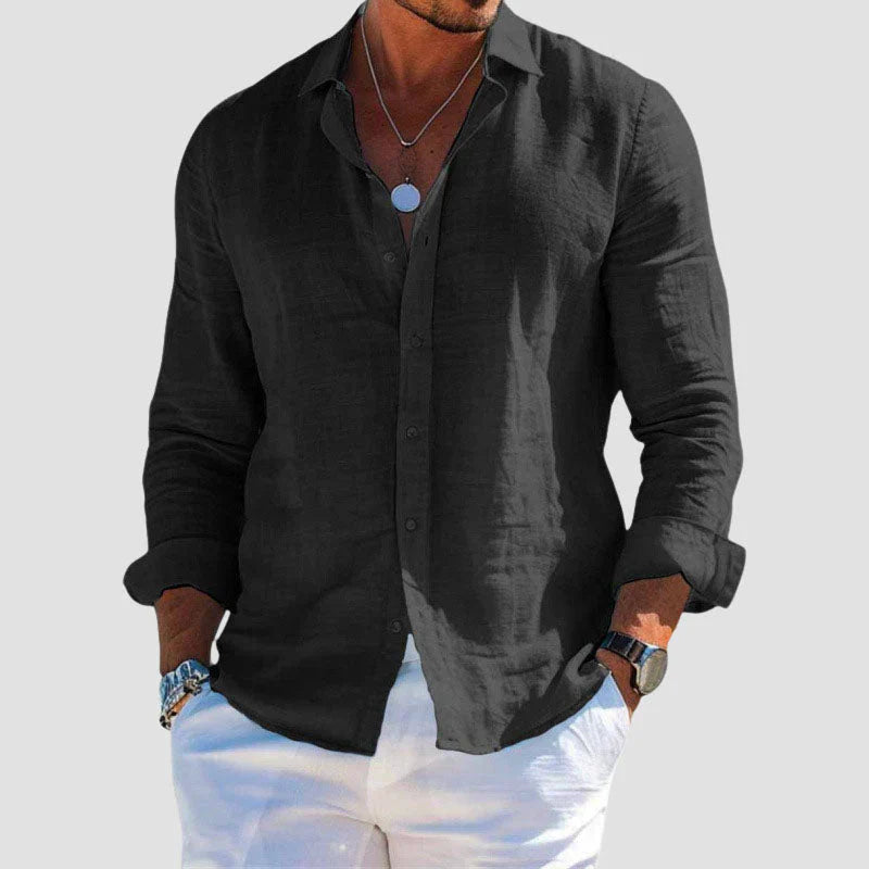 Tobias | Men's Relaxed Linen Button Down Shirt