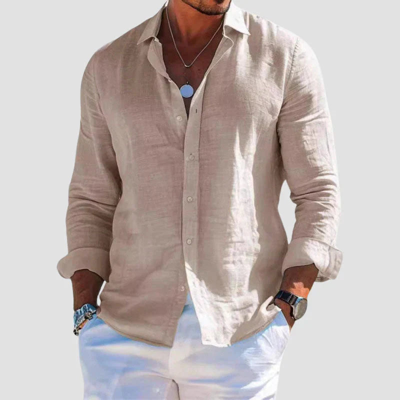 Tobias | Men's Relaxed Linen Button Down Shirt
