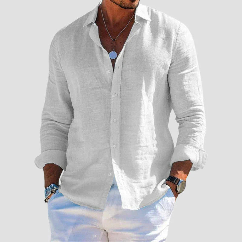 Tobias | Men's Relaxed Linen Button Down Shirt