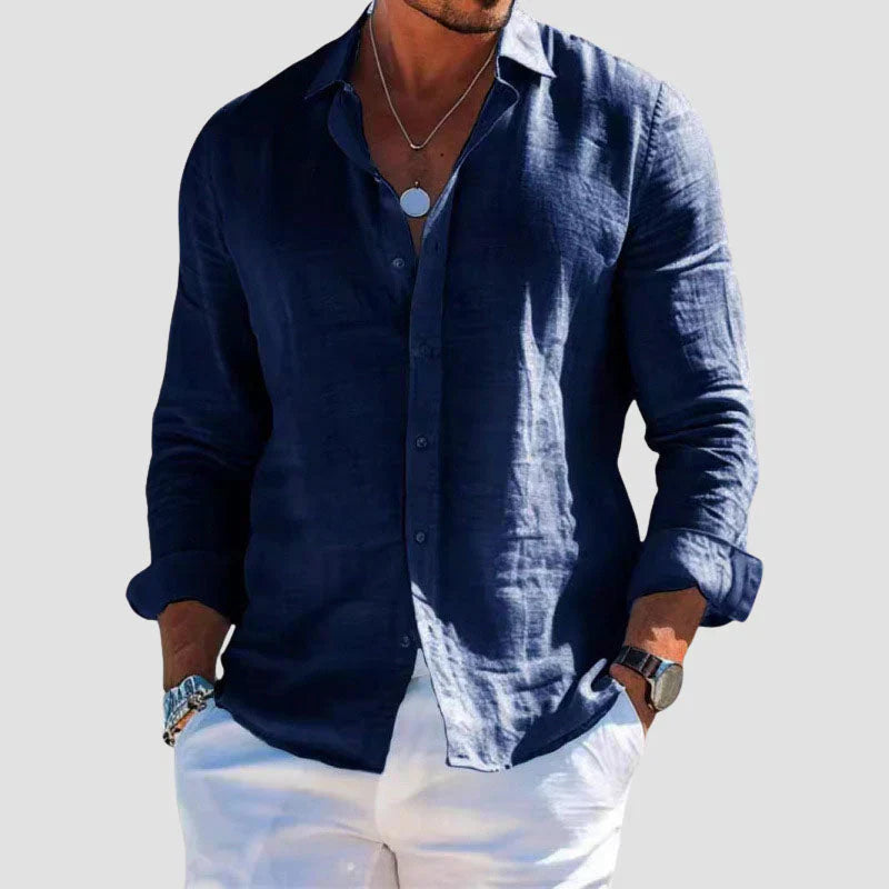 Tobias | Men's Relaxed Linen Button Down Shirt