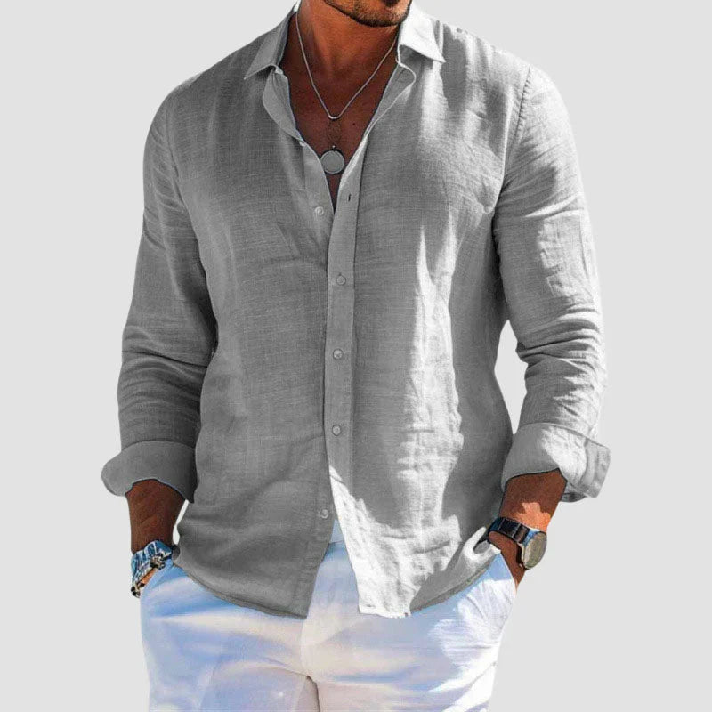 Tobias | Men's Relaxed Linen Button Down Shirt